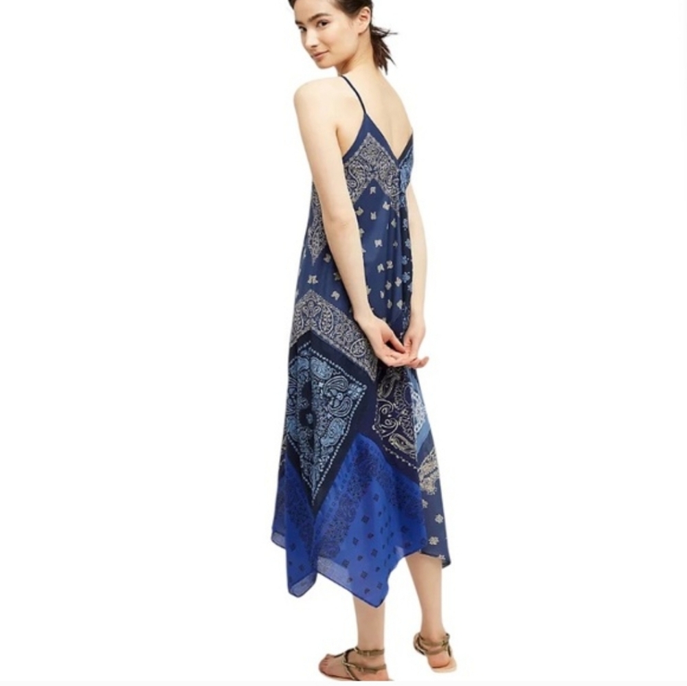 Anthropologie Holding Horses Blue Bandana Dress Midi XS - Picture 2 of 12